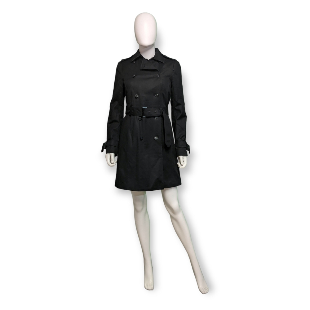 Zara Black Double-Breasted Trench Coat